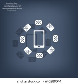 mail smartphone, vector illustration