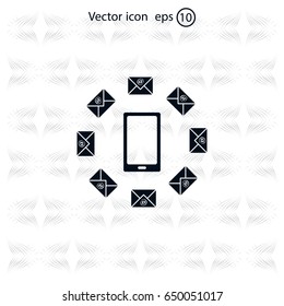 mail smartphone, vector illustration