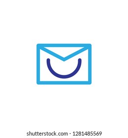 Mail with smile logo design