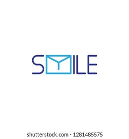 Mail with smile logo design
