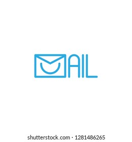 Mail with smile logo design