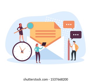 Mail spam electronic service envelope concept. Vector flat cartoon graphic design illustration