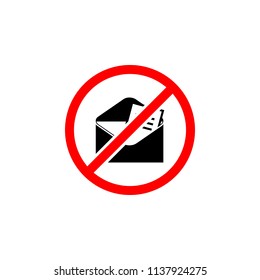 Mail . spam icon , forbidden mail, vector sign design
