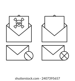 Mail And Spam Icon Set Vector Design.