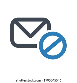 mail spam icon.spam,block (vector illustration)