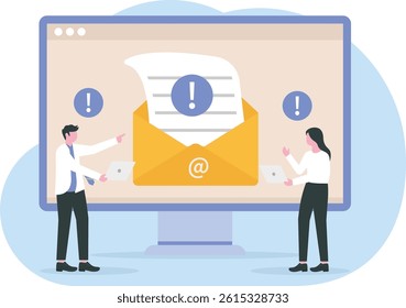 Mail spam illustration concept landing page. Illustration for websites, landing pages, mobile applications, posters and banners.


