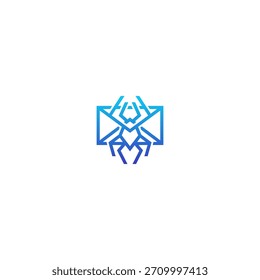 Mail spider security logo design.