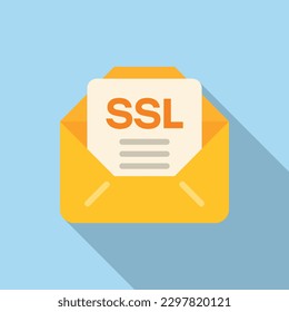 Mail SSL Zertifikat Symbol flach Vektorgrafik. Webdaten. Sicherheitsnetz