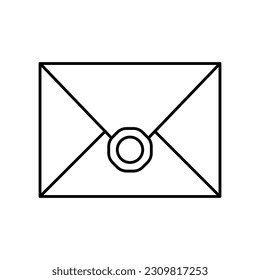 Icono de vector de contorno de marca de correo que puede editar o modificar fácilmente

