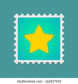 Mail stamp  with a star