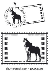 mail stamp with thoroughbred horse