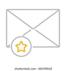 Mail Star Illustration - Flat Icon