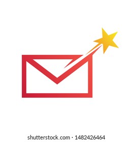 Mail With Star Logo, Mail Clipart Design