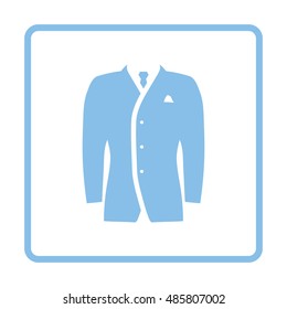 Mail suit icon. Blue frame design. Vector illustration.