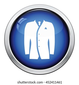 Mail suit icon. Glossy button design. Vector illustration.