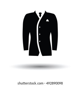 Mail suit icon. White background with shadow design. Vector illustration.