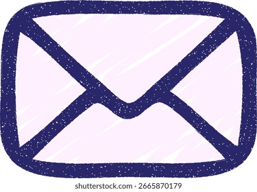 Mail Symbol Chalk Drawing in bright neon color