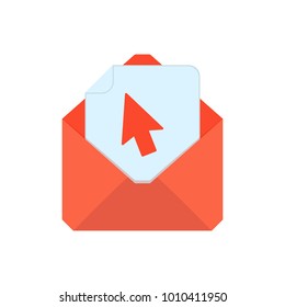 Mail symbol. Envelope icon. Click envelope. Sign design. Vector Flat illustration