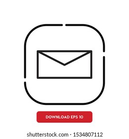 Mail symbol, envelope outline vector icon