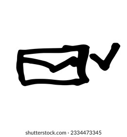 Mail symbol hand drawing doodle vector