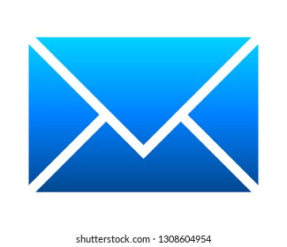 Mail symbol icon - blue gradient, isolated - vector illustration