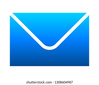 Mail symbol icon - blue gradient, isolated - vector illustration