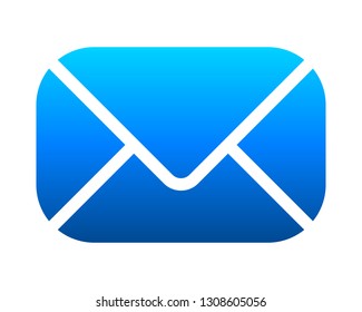 Mail symbol icon - blue gradient with rounded corners, isolated - vector illustration