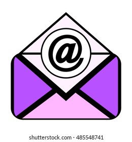 Mail symbol icon on white background. Vector illustration.