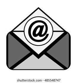 Mail symbol icon on white background. Vector illustration.