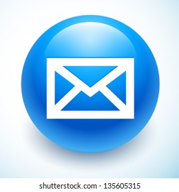 Mail symbol on blue sphere