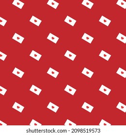 Mail symbol pattern. Red letter pattern wallpaper. Love Letter pattern.