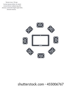 mail tablet, vector illustration