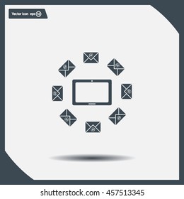 mail tablet, vector illustration