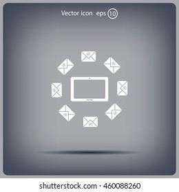 mail tablet, vector illustration