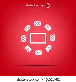mail tablet, vector illustration
