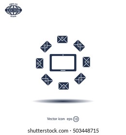 mail tablet, vector illustration