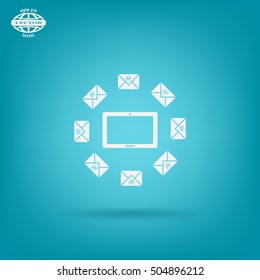 mail tablet, vector illustration