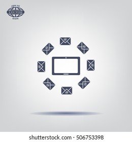 mail tablet, vector illustration