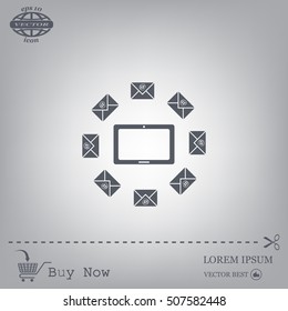 mail tablet, vector illustration