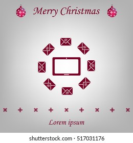 mail tablet, vector illustration