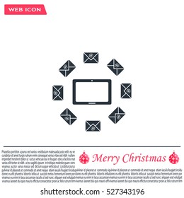 mail tablet, vector illustration