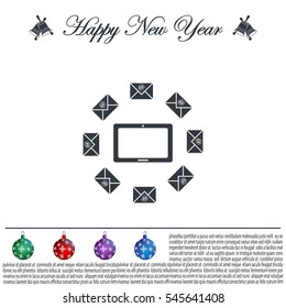 mail tablet, vector illustration