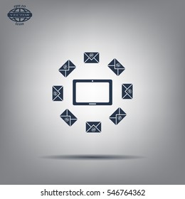 mail tablet, vector illustration