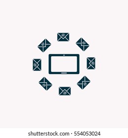 mail tablet, vector illustration