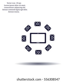 mail tablet, vector illustration