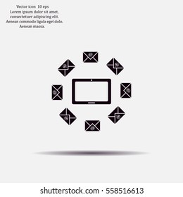 mail tablet, vector illustration