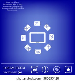 mail tablet, vector illustration