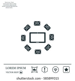 mail tablet, vector illustration