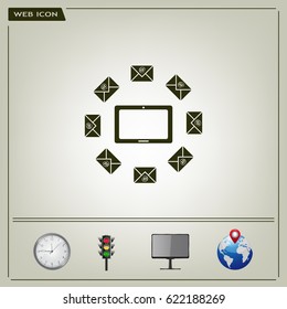 mail tablet, vector illustration