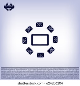 mail tablet, vector illustration